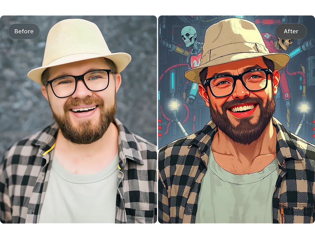 cartoonize, anime, comic, and ghibli style